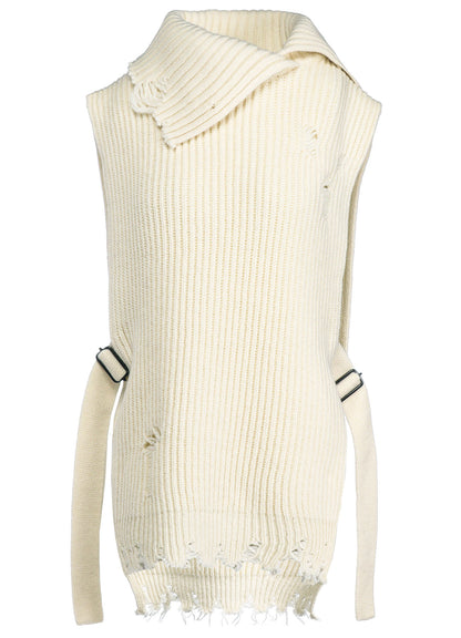 LAMB WOOL DAMAGED KNIT VEST