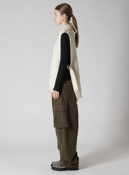 LAMB WOOL DAMAGED KNIT VEST