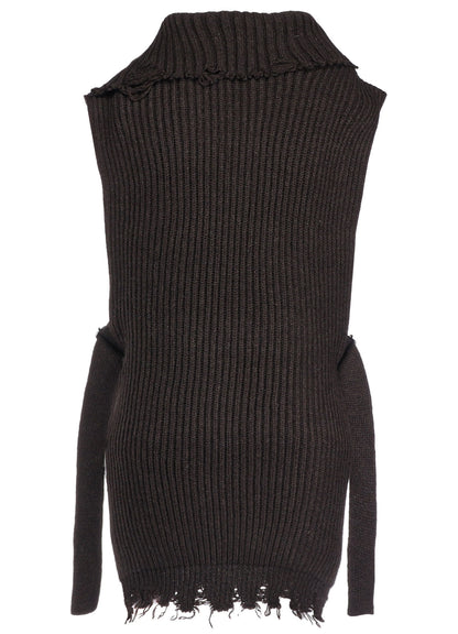 LAMB WOOL DAMAGED KNIT VEST