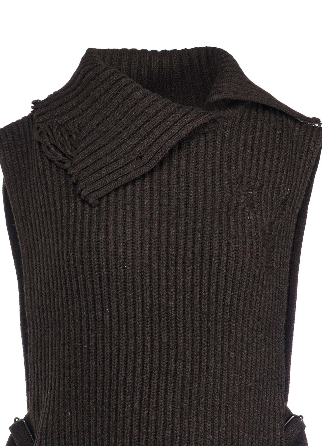 LAMB WOOL DAMAGED KNIT VEST