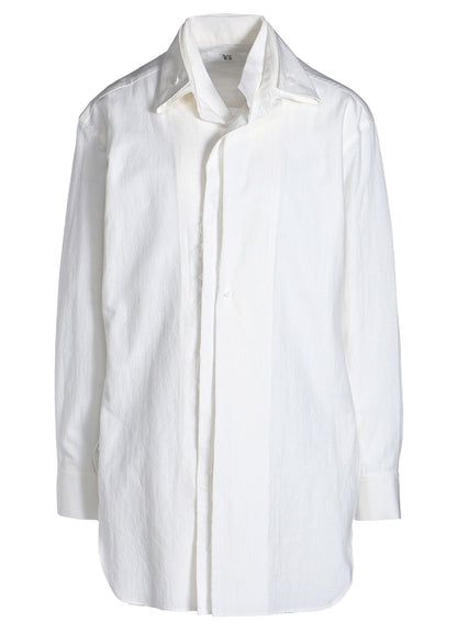 COTTON LINEN UNTWIST LAWN DOUBLE COLLAR SHIRT