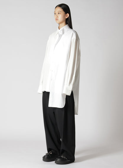 HIGH TWISTED COTTON DOUBLE LAYERED WING COLLAR SHIRT