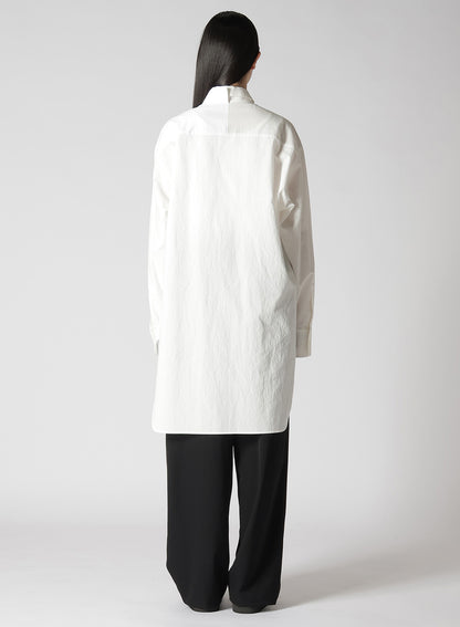 HIGH TWISTED COTTON DOUBLE LAYERED WING COLLAR SHIRT