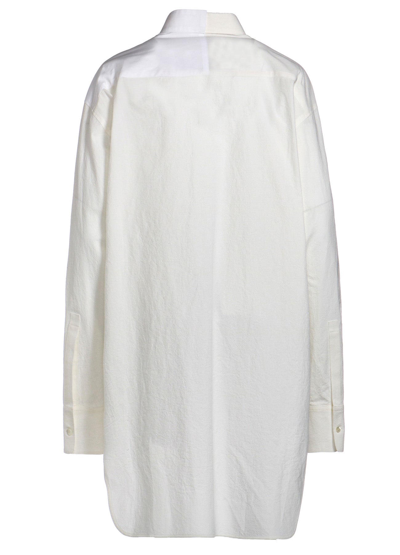 HIGH TWISTED COTTON DOUBLE LAYERED WING COLLAR SHIRT