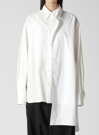 HIGH TWISTED COTTON DOUBLE LAYERED WING COLLAR SHIRT