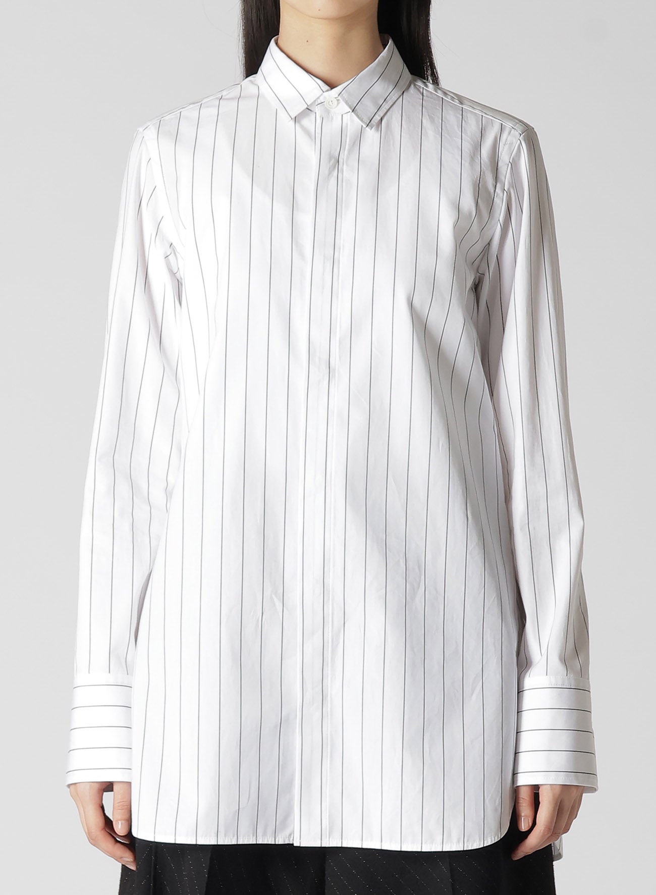 STRIPE SHIRT COLLAR BLOUSE