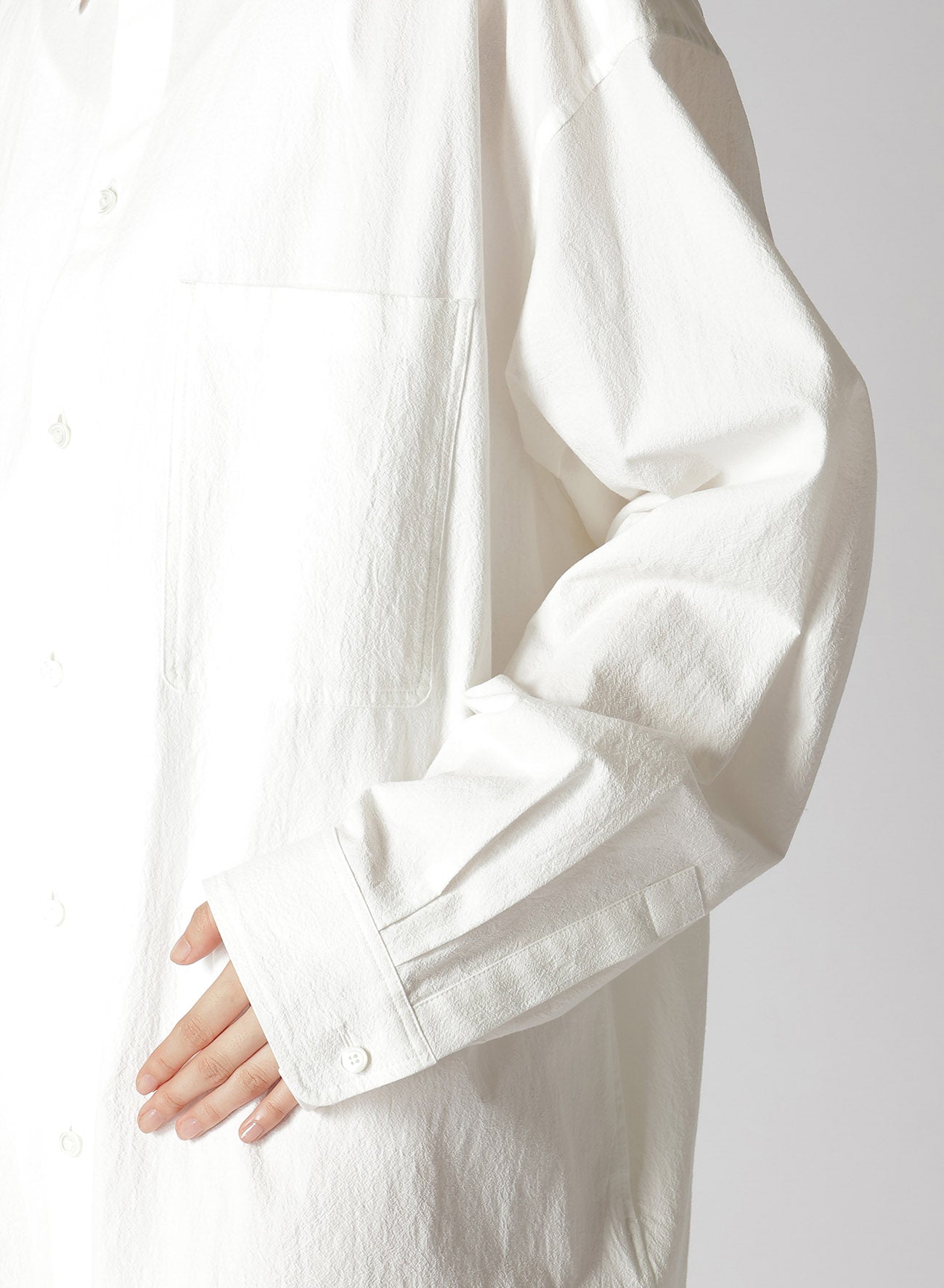 HIGH TWISTED COTTON LONG SHIRT