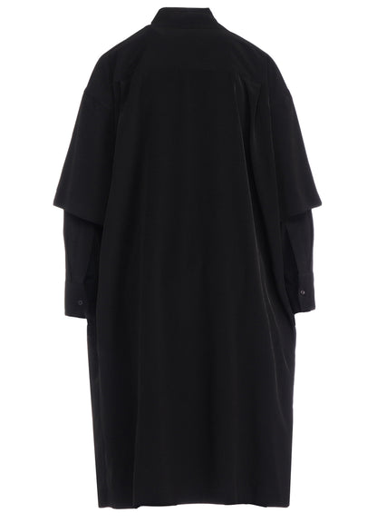 TRIACETATE/POLYESTER DOUBLE LAYERED LONG SHIRT