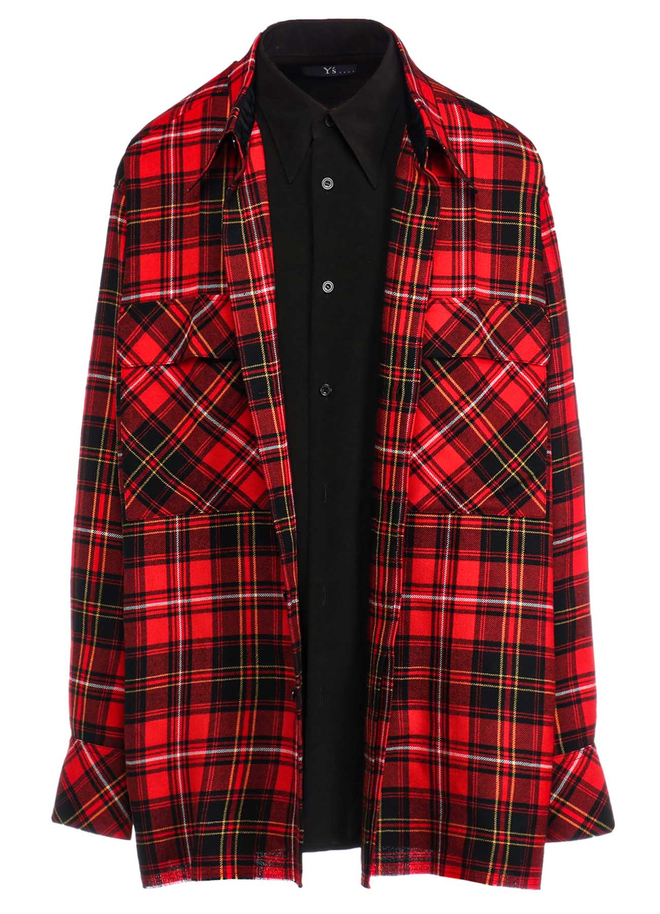 TARTAN CHECK DOUBLE LAYERED SHIRT