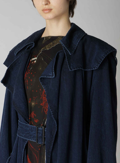 8OZ CE/C/ DENIM TRENCH COAT