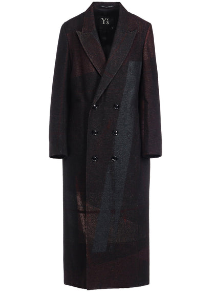 RAISED C/W TWILL PEALED CHECK PT W FRONT LONG COAT