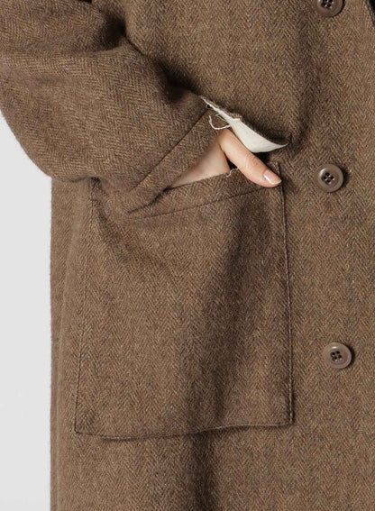 【11/1 12:00(JST) Release】W/LI HERRINGBONE COLLARLESS COAT