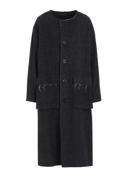 【11/1 12:00(JST) Release】W/LI HERRINGBONE COLLARLESS COAT