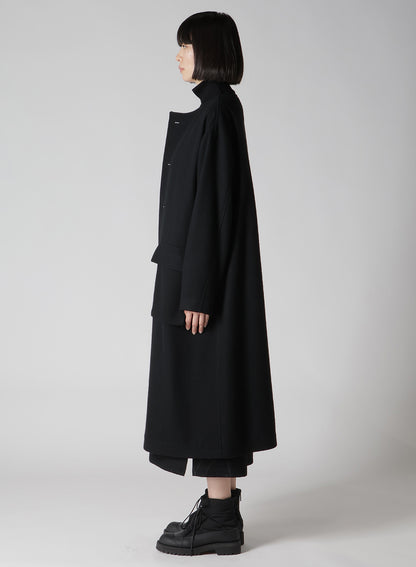 【11/1 12:00(JST) Release】WOOL SINGLE MOSSER COLLARLESS COAT