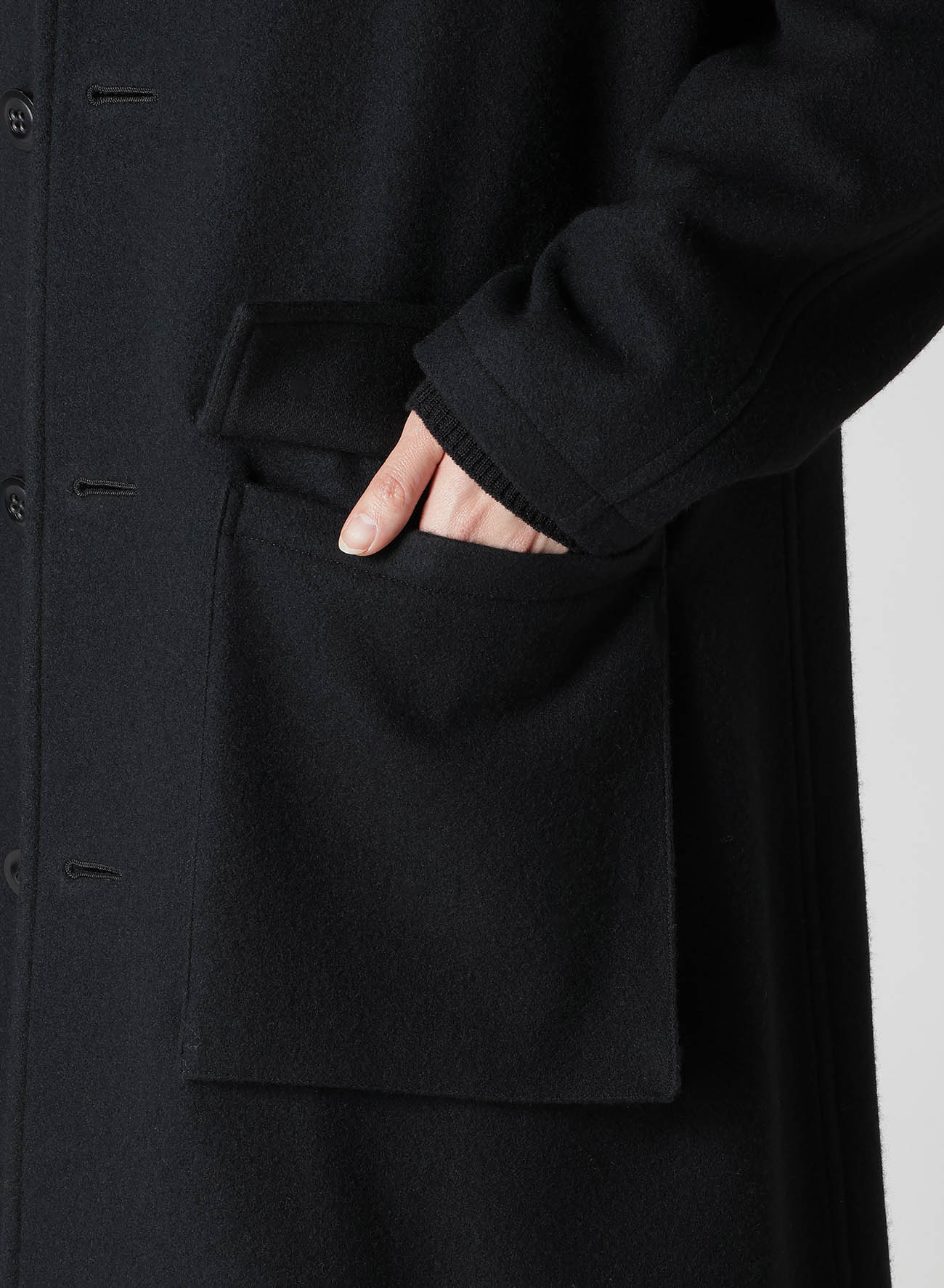 【11/1 12:00(JST) Release】WOOL SINGLE MOSSER COLLARLESS COAT