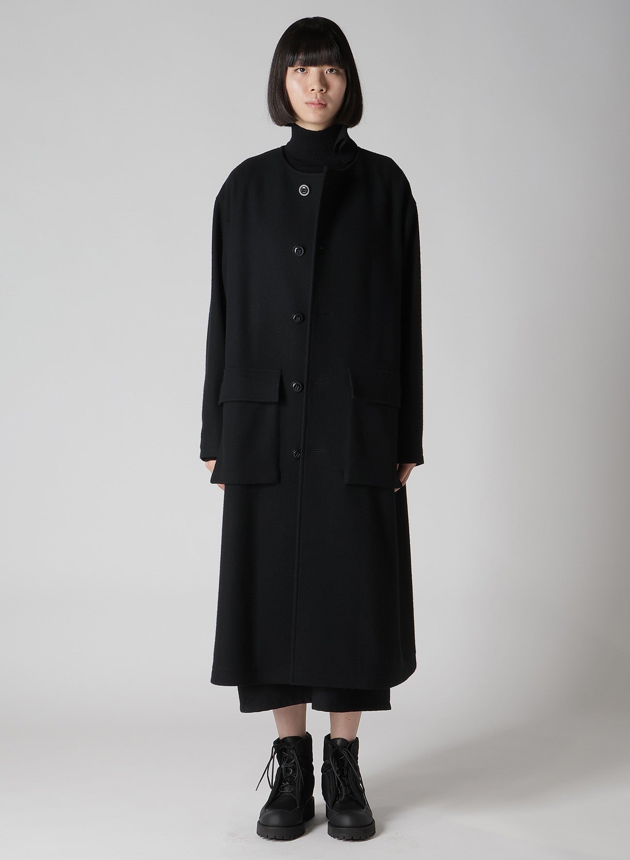 【11/1 12:00(JST) Release】WOOL SINGLE MOSSER COLLARLESS COAT