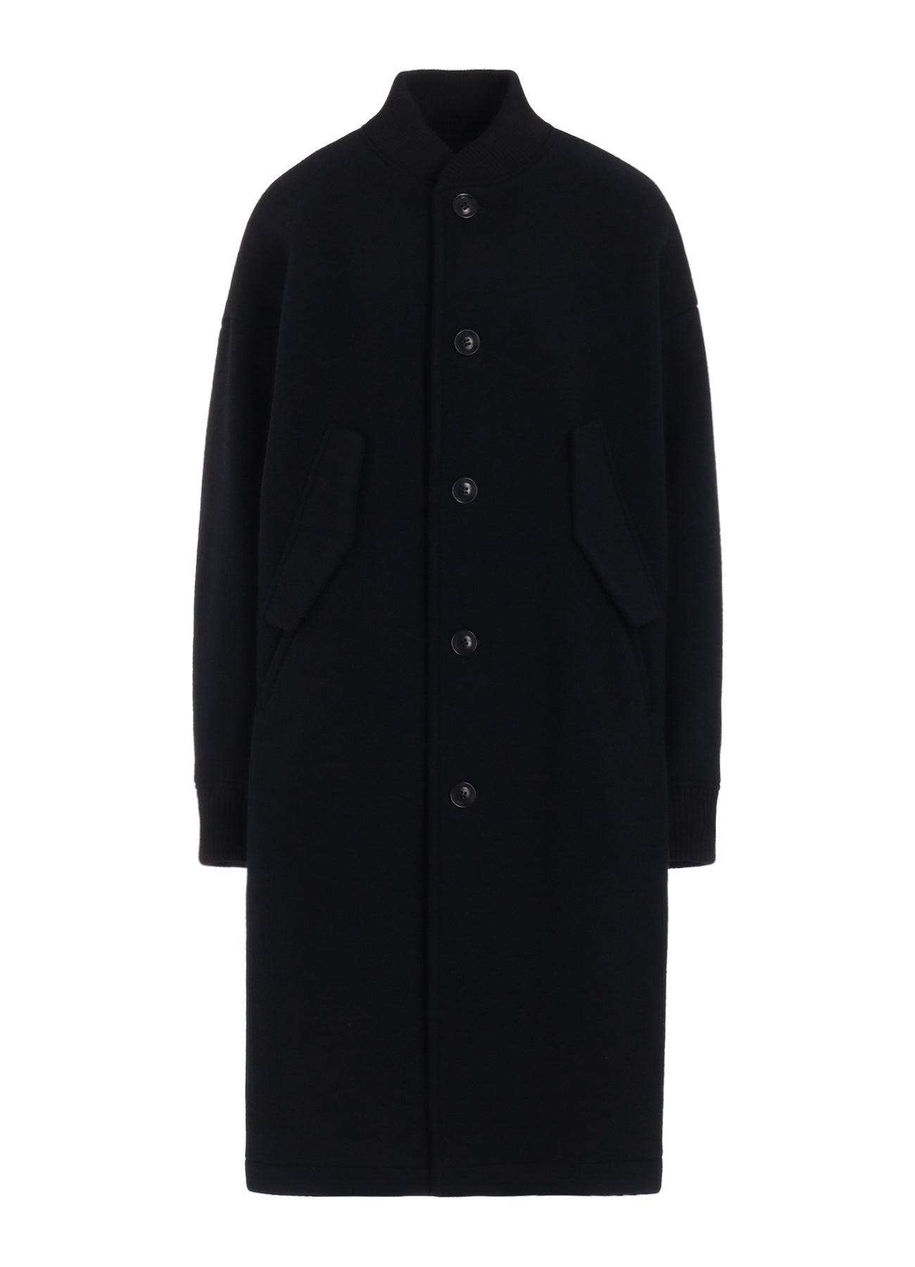 WOOL DOUBLE MOSSER RIBBED LONG COAT