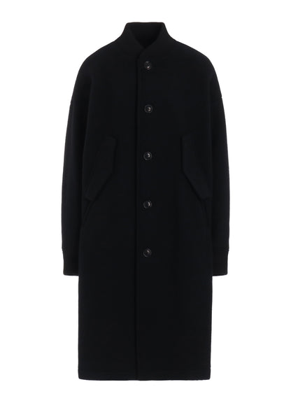 WOOL DOUBLE MOSSER RIBBED LONG COAT