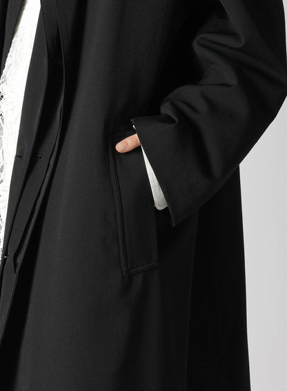 HIGH TWISTED WASHER WOOL GABARDINE DOUBLE LAYERED COAT