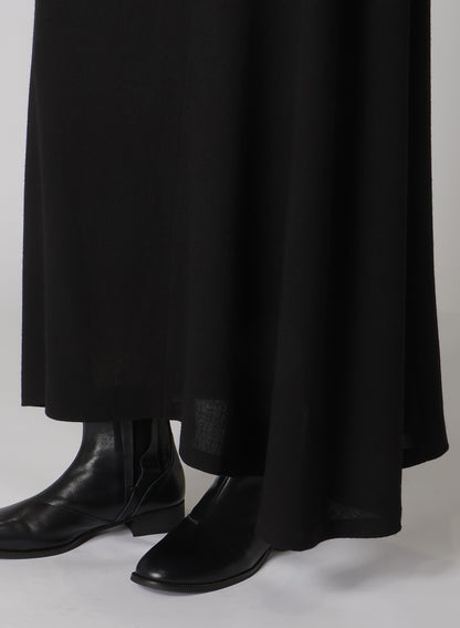 W/RY GAUZE WASHER COLLARLESS DRESS