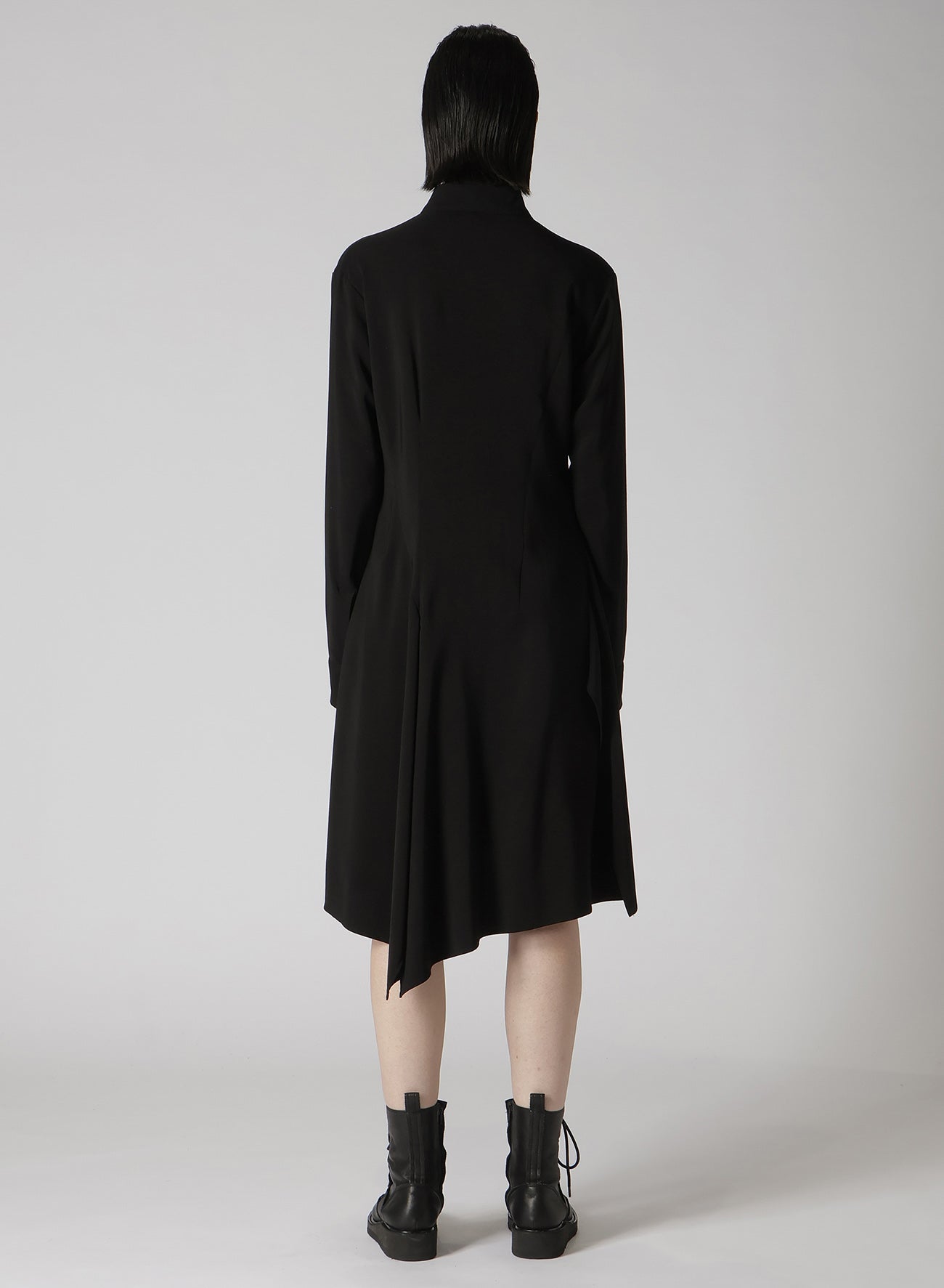 HARD TWISTED GABARDINE DRAPE SHIRT DRESS