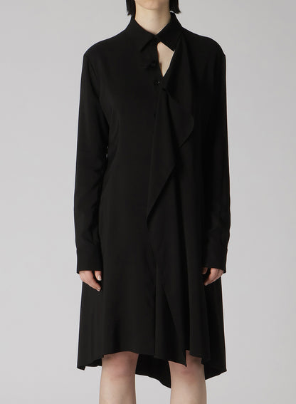 HARD TWISTED GABARDINE DRAPE SHIRT DRESS