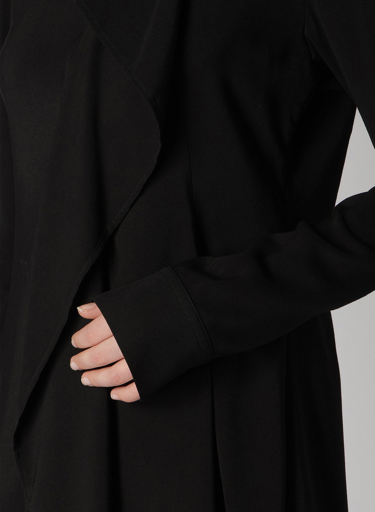 HARD TWISTED GABARDINE DRAPE SHIRT DRESS