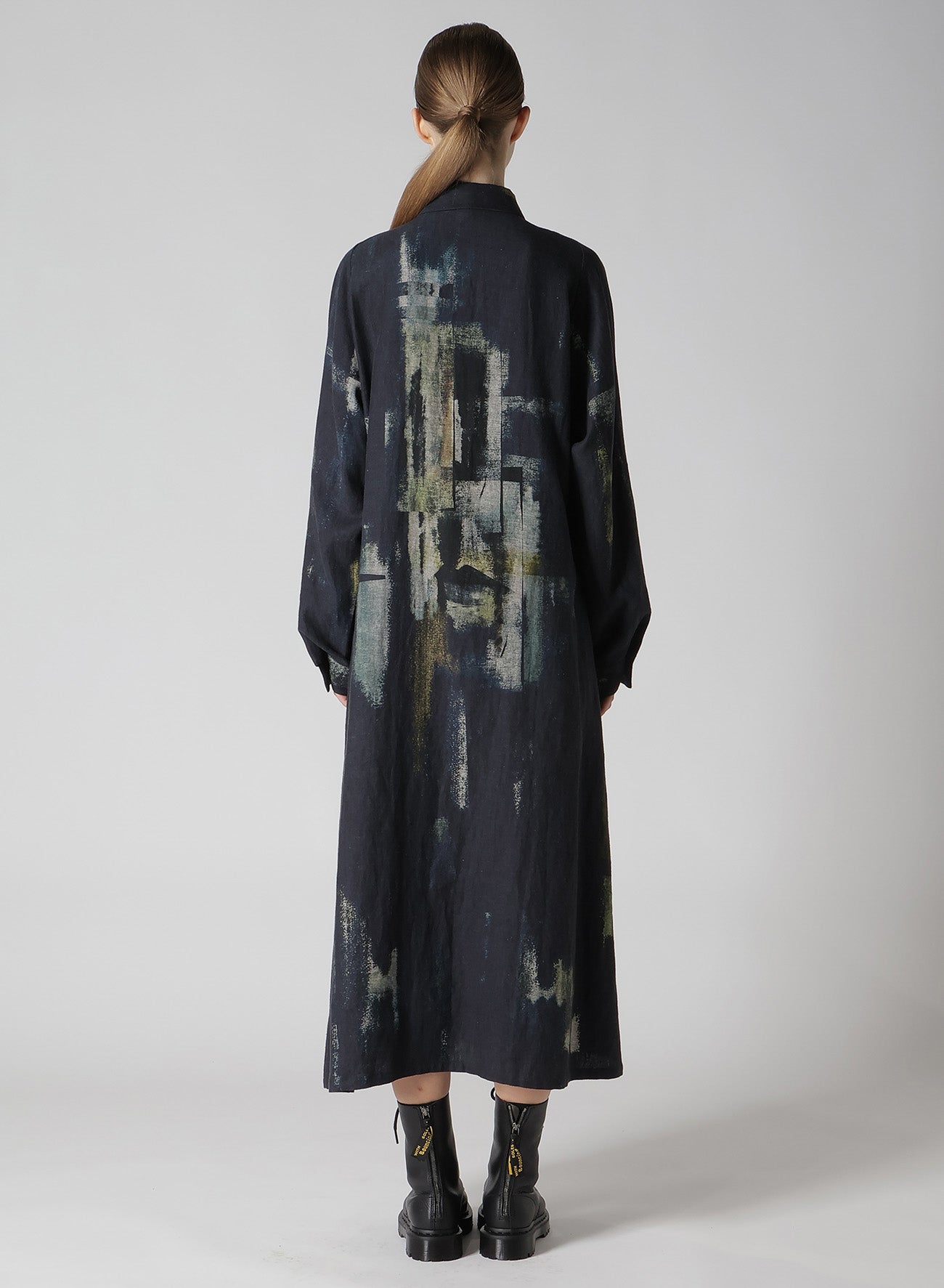 L/C DENIM CUBISM PRINT IRREGULAR SHIRT DRESS