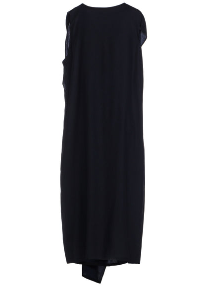 4OZ CU/ DUNGAREE TWILL DRAPE SLEEVELESS DRESS