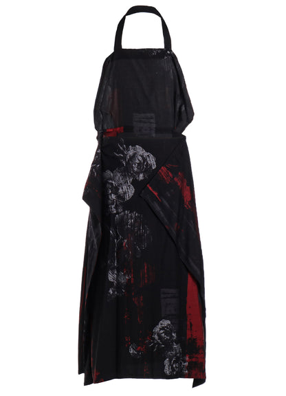 CU/ TWILL PEONY PRINT APRFON DRESS