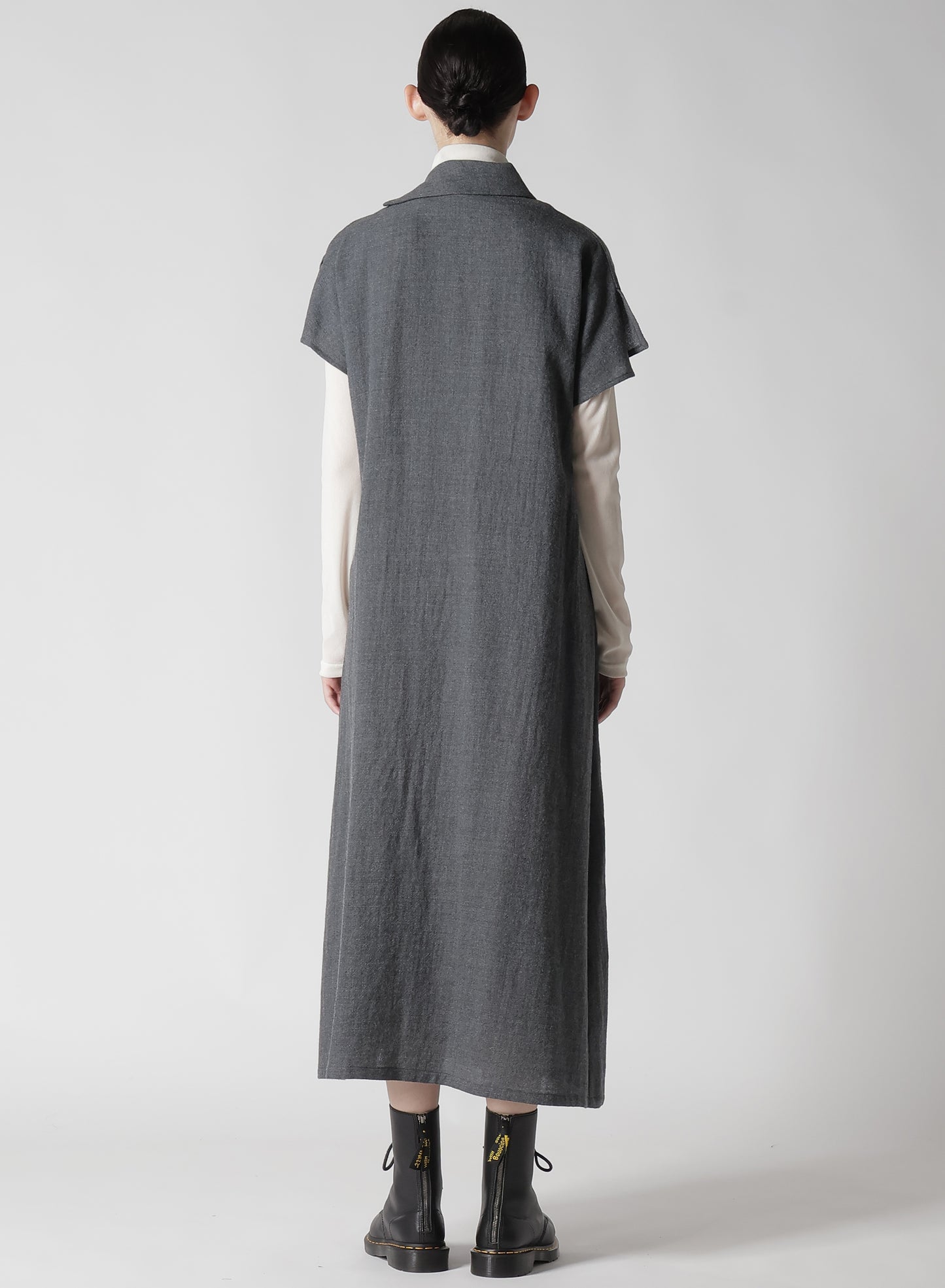 SOFT TWISTED WOOL VIYELLA FRENCH SLEEVE DRESS