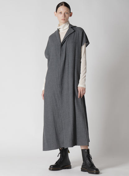 SOFT TWISTED WOOL VIYELLA FRENCH SLEEVE DRESS