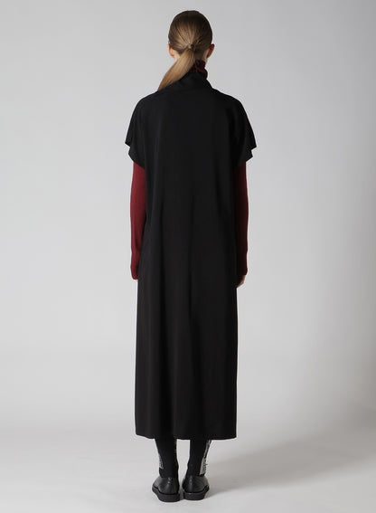 HARD TWISTED GABARDINE FRENCH SLEEVE DRESS