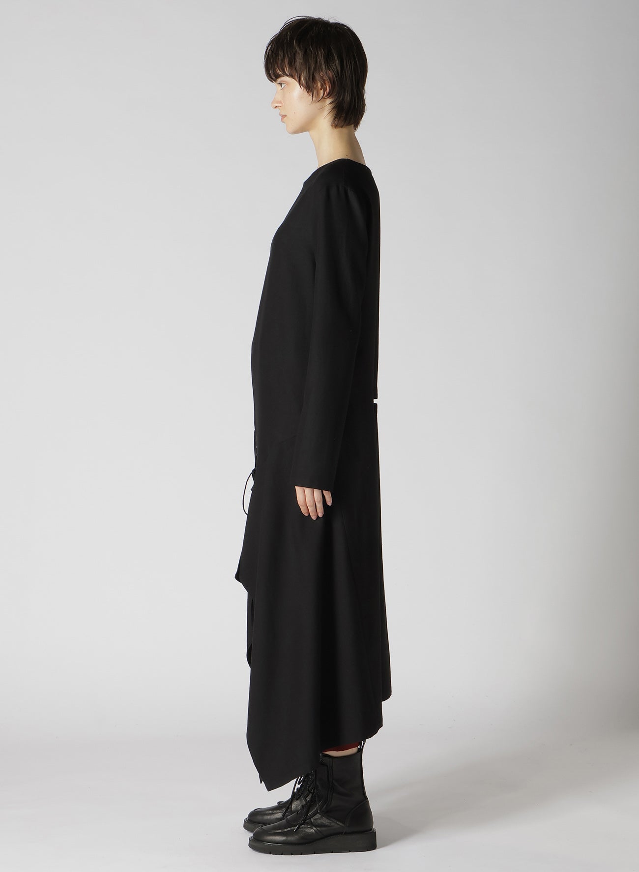 RY/W GABARDINE RIGHT SIDE LACE UP DRESS – THE SHOP YOHJI YAMAMOTO