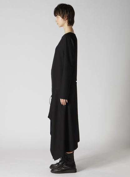 RY/W GABARDINE RIGHT SIDE LACE UP DRESS