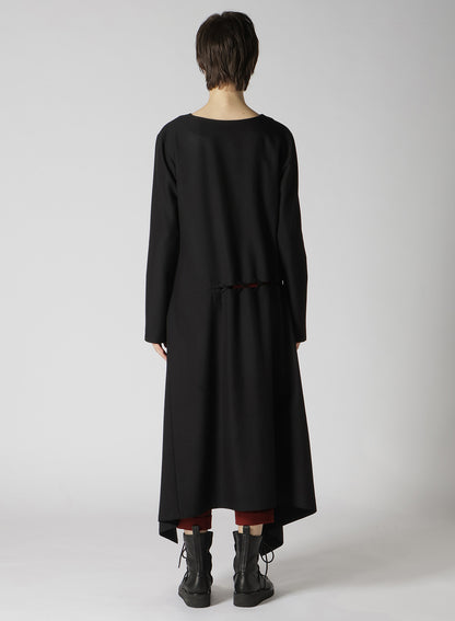 RY/W GABARDINE RIGHT SIDE LACE UP DRESS