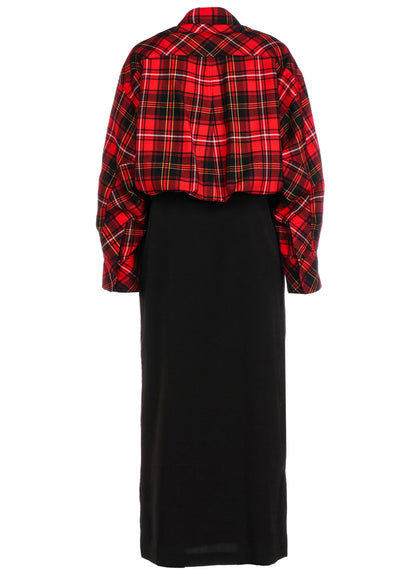 TARTAN CHECK DOUBLE LAYERED DRESS