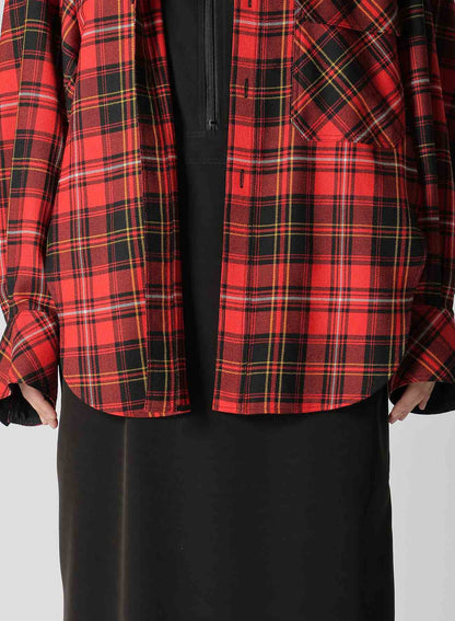 TARTAN CHECK DOUBLE LAYERED DRESS