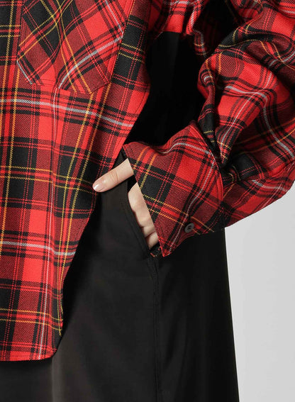 TARTAN CHECK DOUBLE LAYERED DRESS