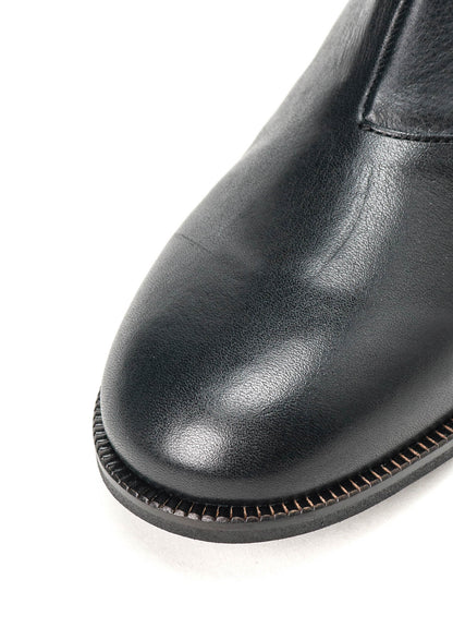 SEMI-GLOSS LEATHER SIDE GORE SHORT BOOTS