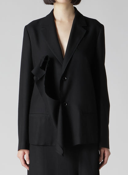 RY/W GABARDINE LEFT FRONT DRAPE JACKET