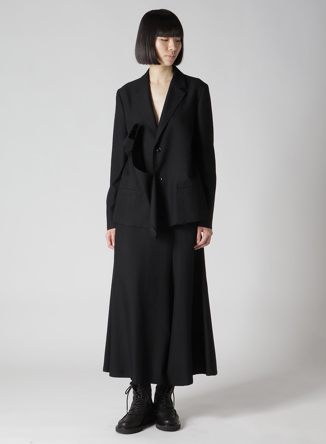 RY/W GABARDINE LEFT FRONT DRAPE JACKET