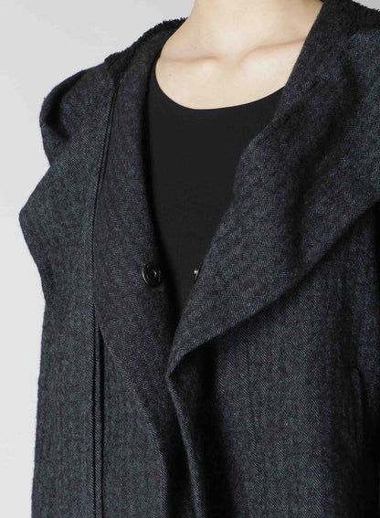 【10/4 12:00(JST) Release】LINEN/WOOL RAISED HERRINGBONE HOODIE JACKET