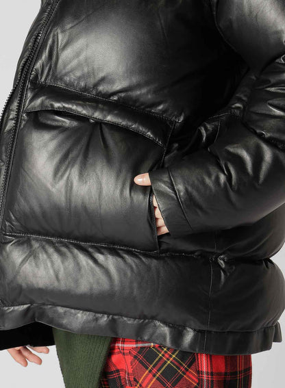 SHEEP SKIN LEATHER DOWN JACKET