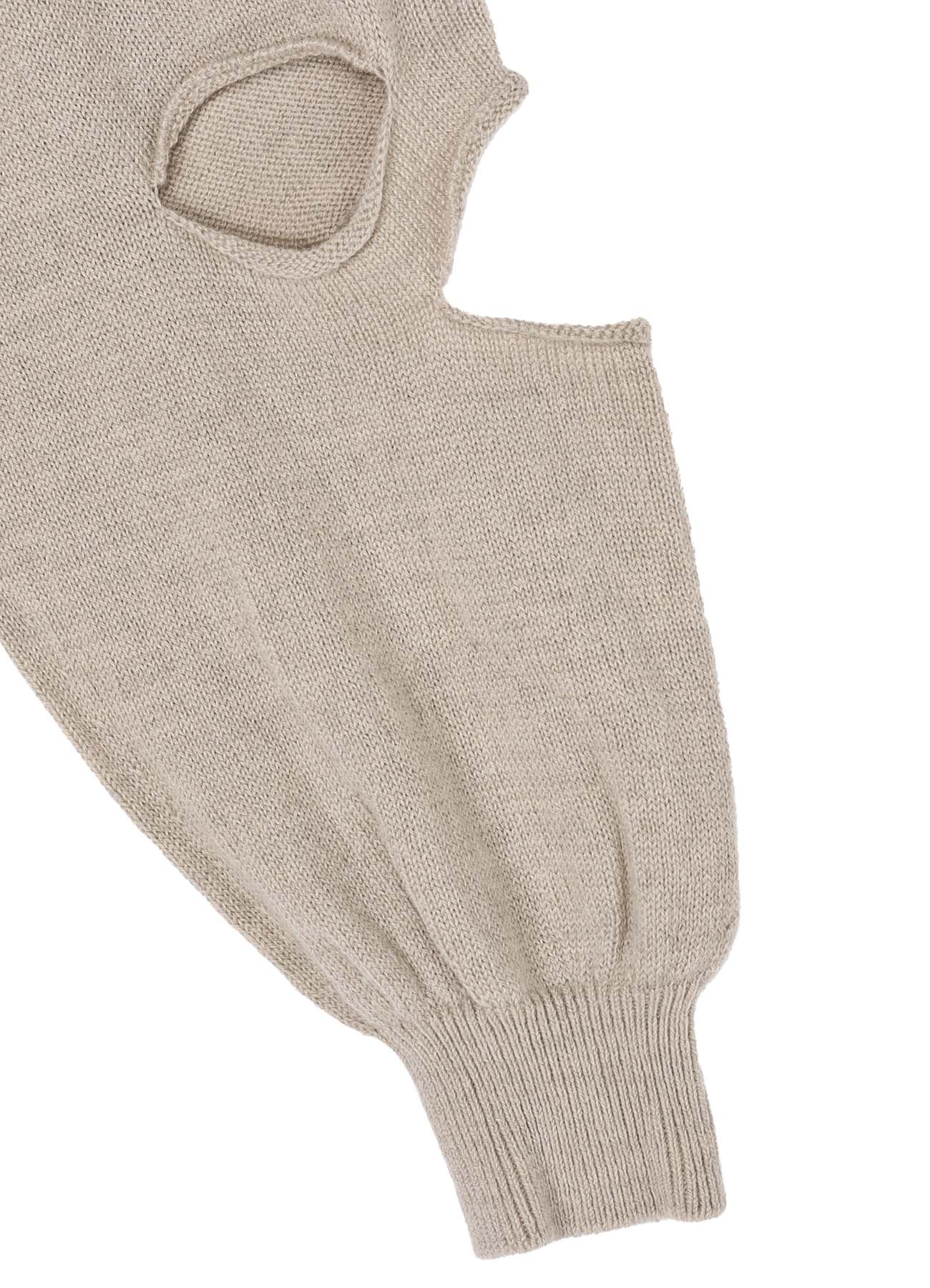 WOOL BLEND JERSEY HIGH NECK HOLED PULLOVER