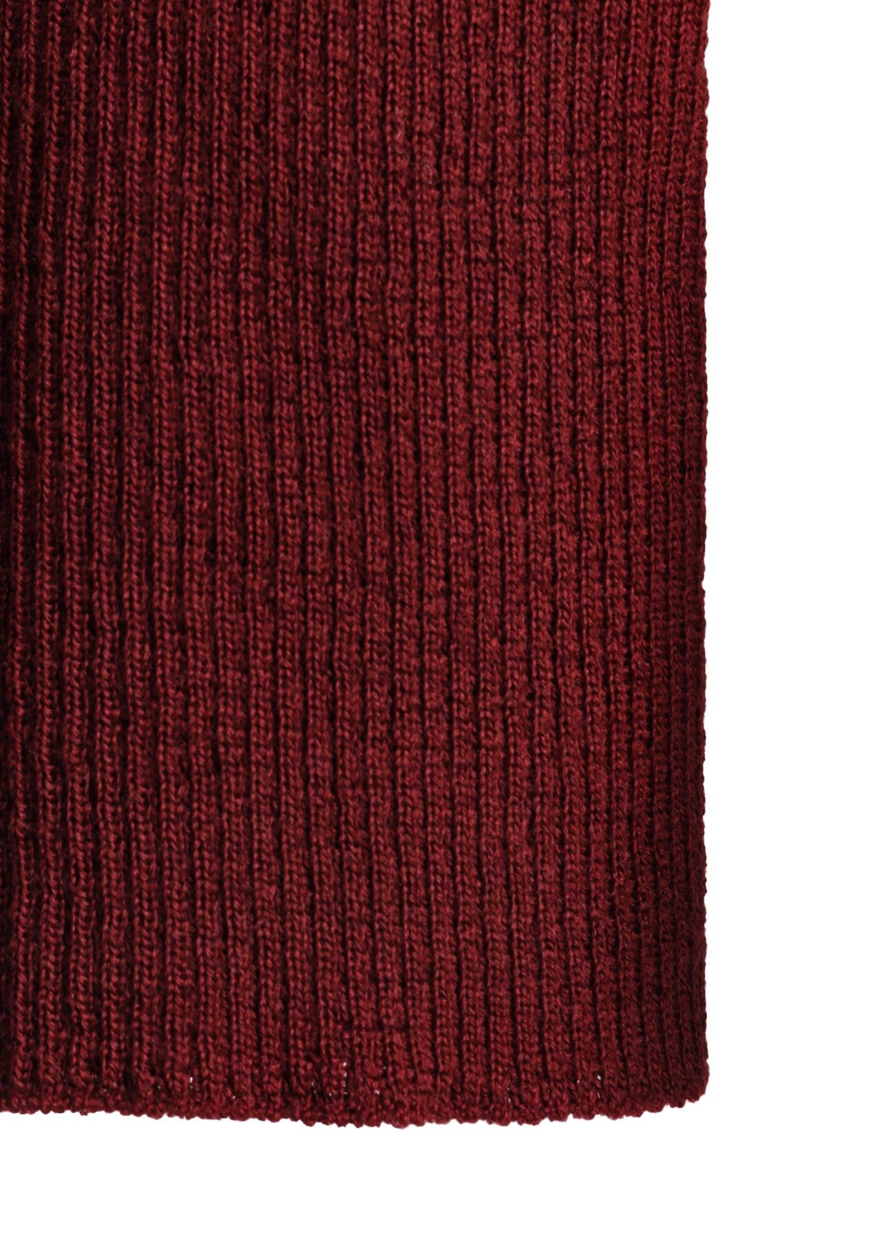 CLEW NECK RIBBED BLANKET STITCH PULLOVER