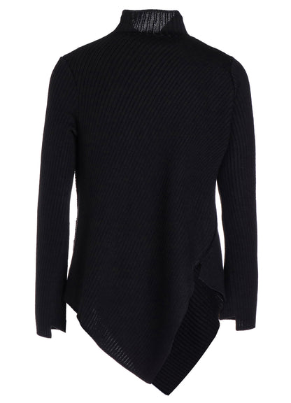 WOOL ASYMMETRIC RIB KNIT