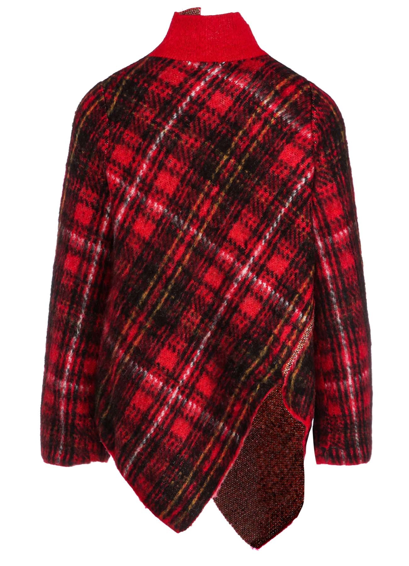 ASYMMETRIC TARTAN CHECK KNIT