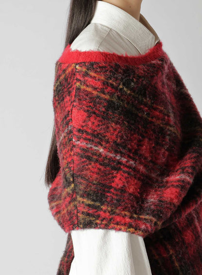 DECONSTRUCTED TARTAN CHECK KNIT VEST