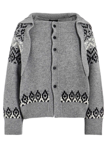 JACQUARD JERSEY RAGLAN TAPE CARDIGAN